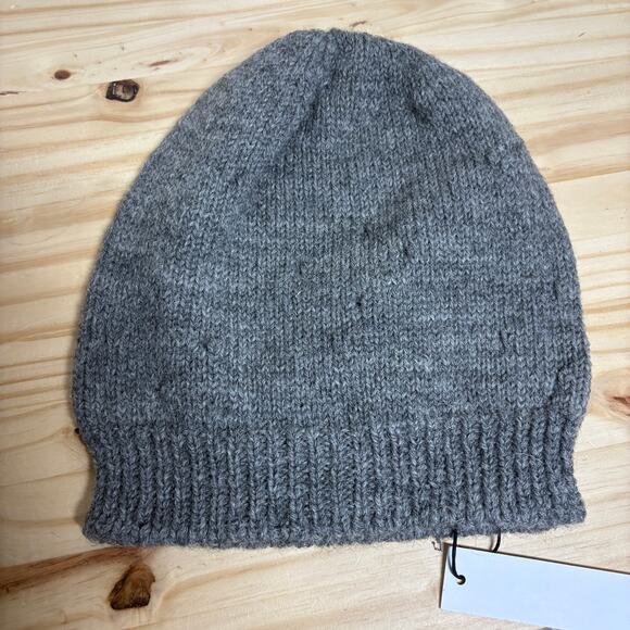 Molly Goddard Mens One Size Mallory Wool Lace Hole Beanie Hat Grey Winter Cap - Picture 3 of 9